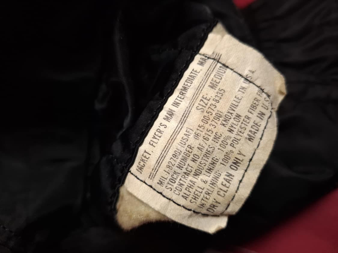 오리지날 90's 미국제조 알파사 미공군 민수용 MA-1 항공자켓 상품이미지6