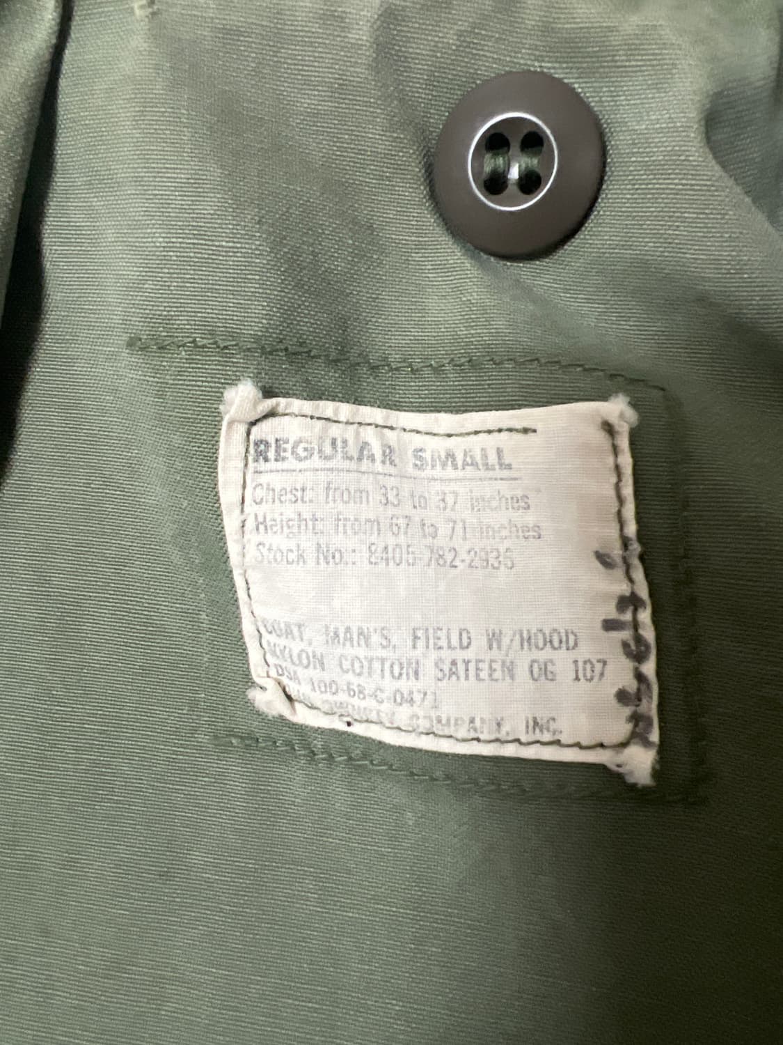 m65 필드자켓 2세대 스몰 레귤러 존오운베이 은색 지퍼 상품이미지5