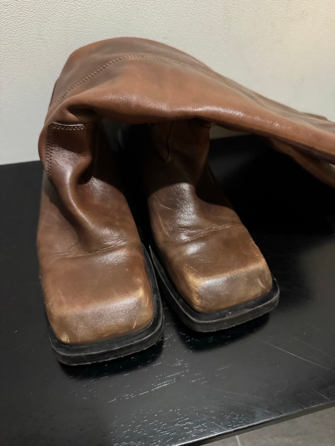 자라 리얼레더 브라운 스퀘어토 부츠 245 상품이미지3