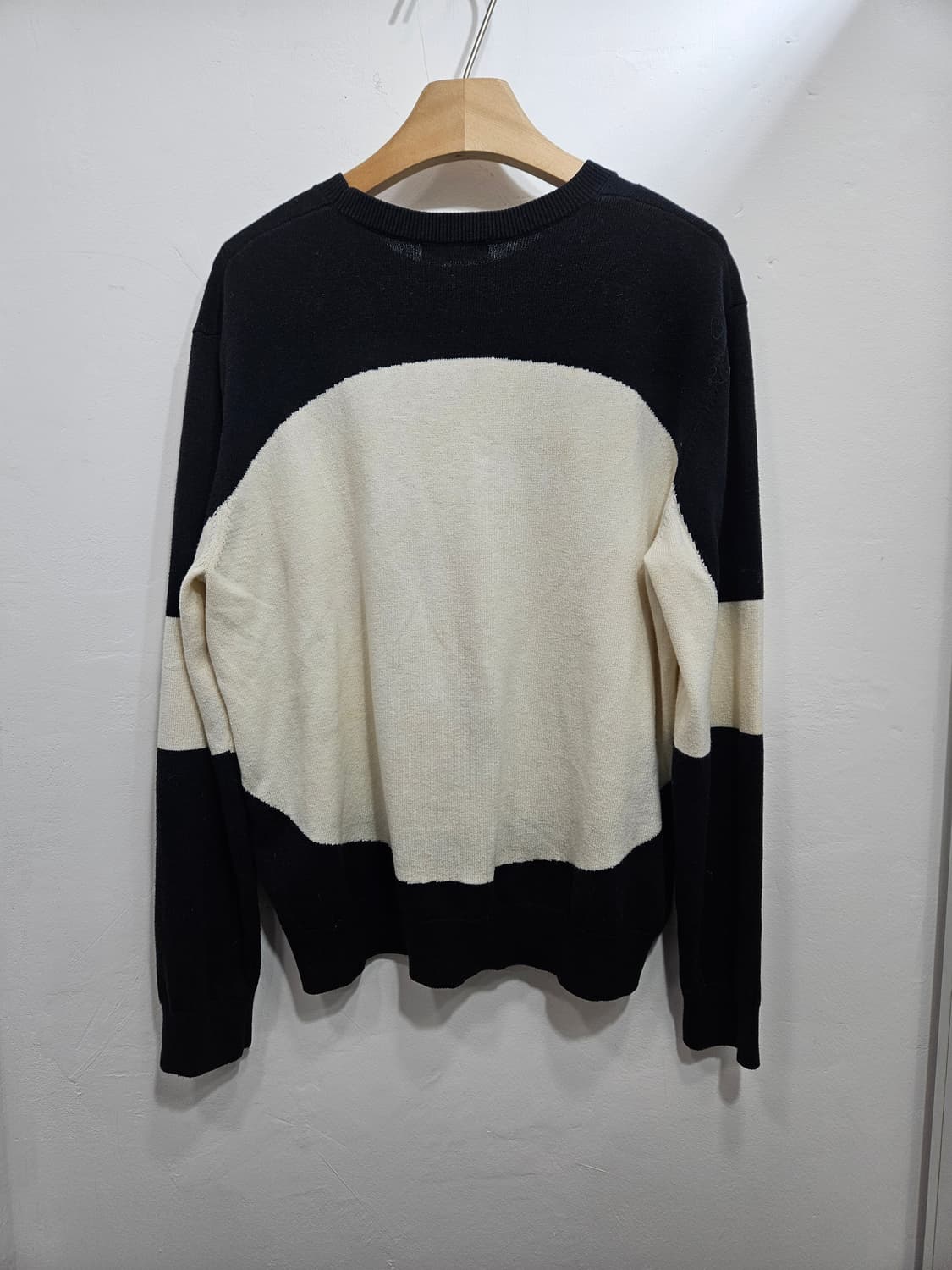 베네통(benetton) 블랙/아이보리 배색 니트 울면혼방  Free  상품이미지9