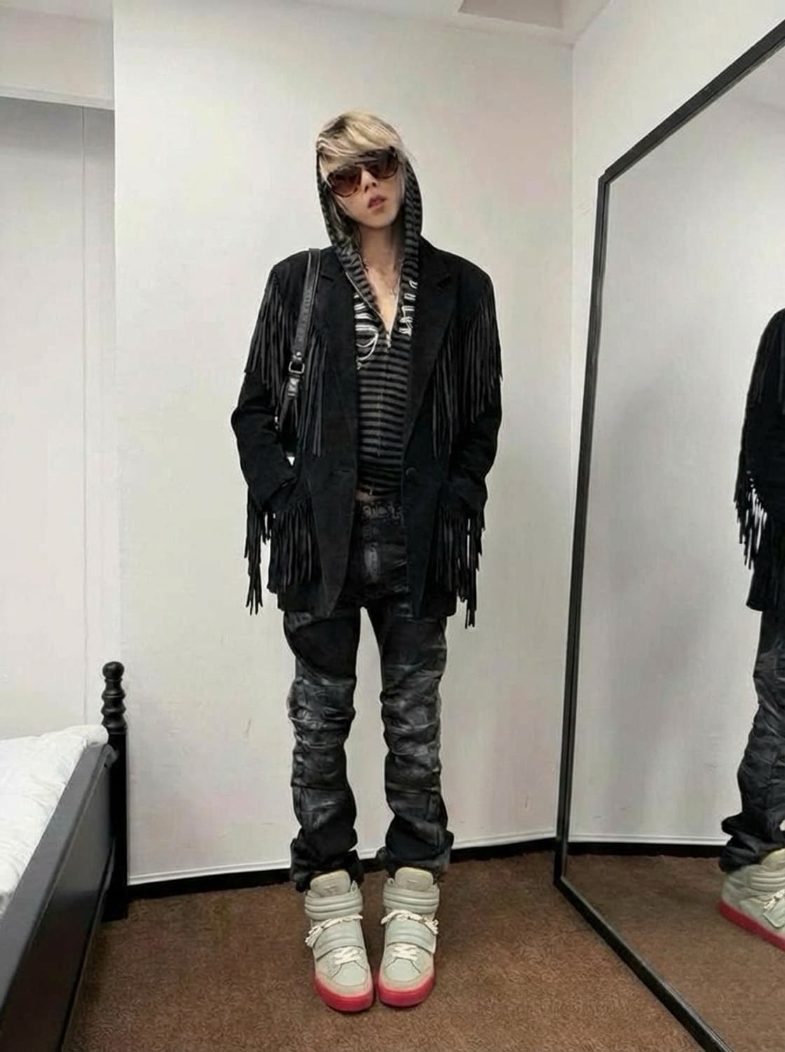 Neutral Trritory 원버튼 프린즈 소가죽 블레이저 상품이미지1