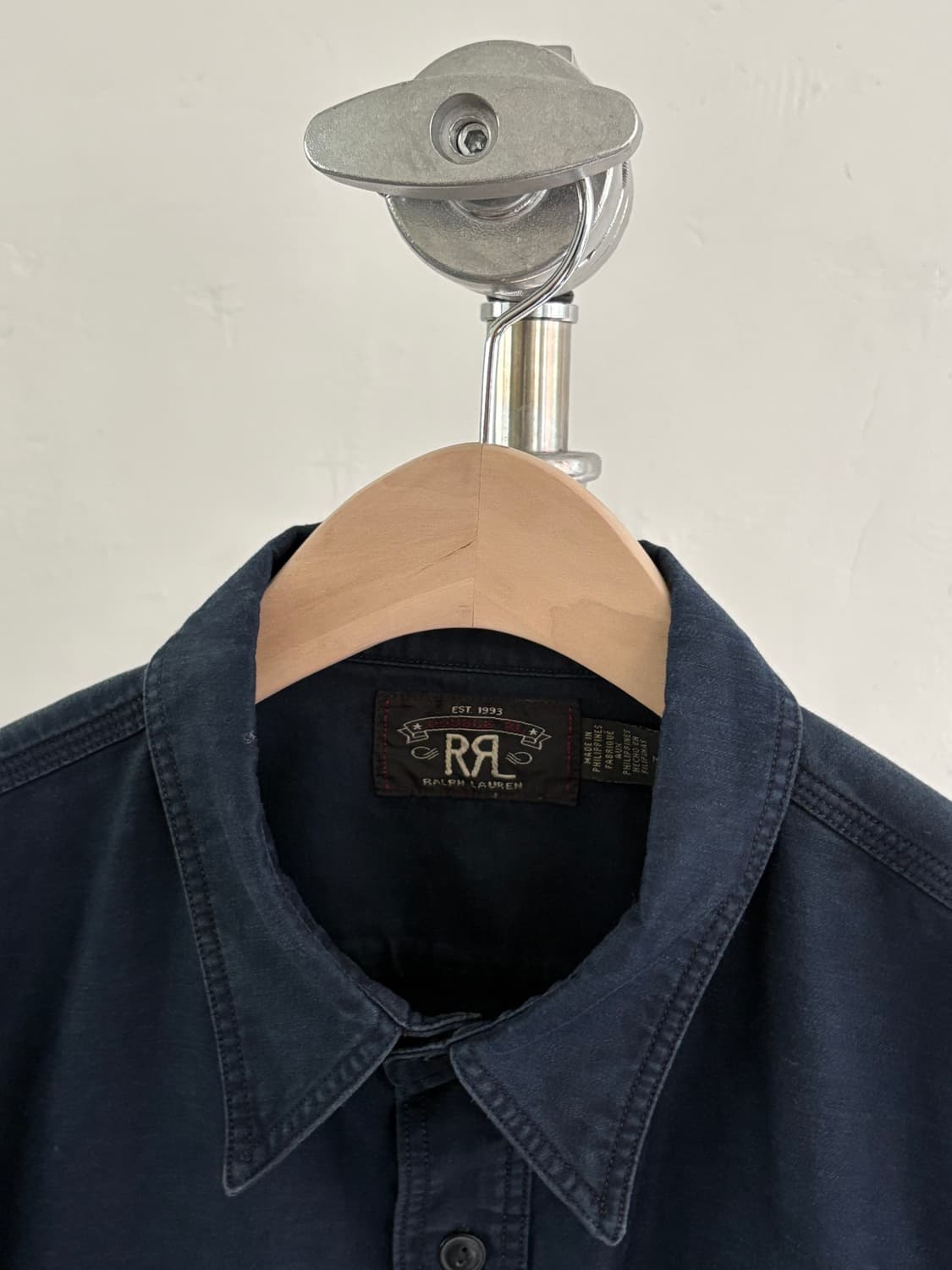 RRL 더블알엘 인디고 코튼 린넨 새틴 워크 셔츠 상품이미지4