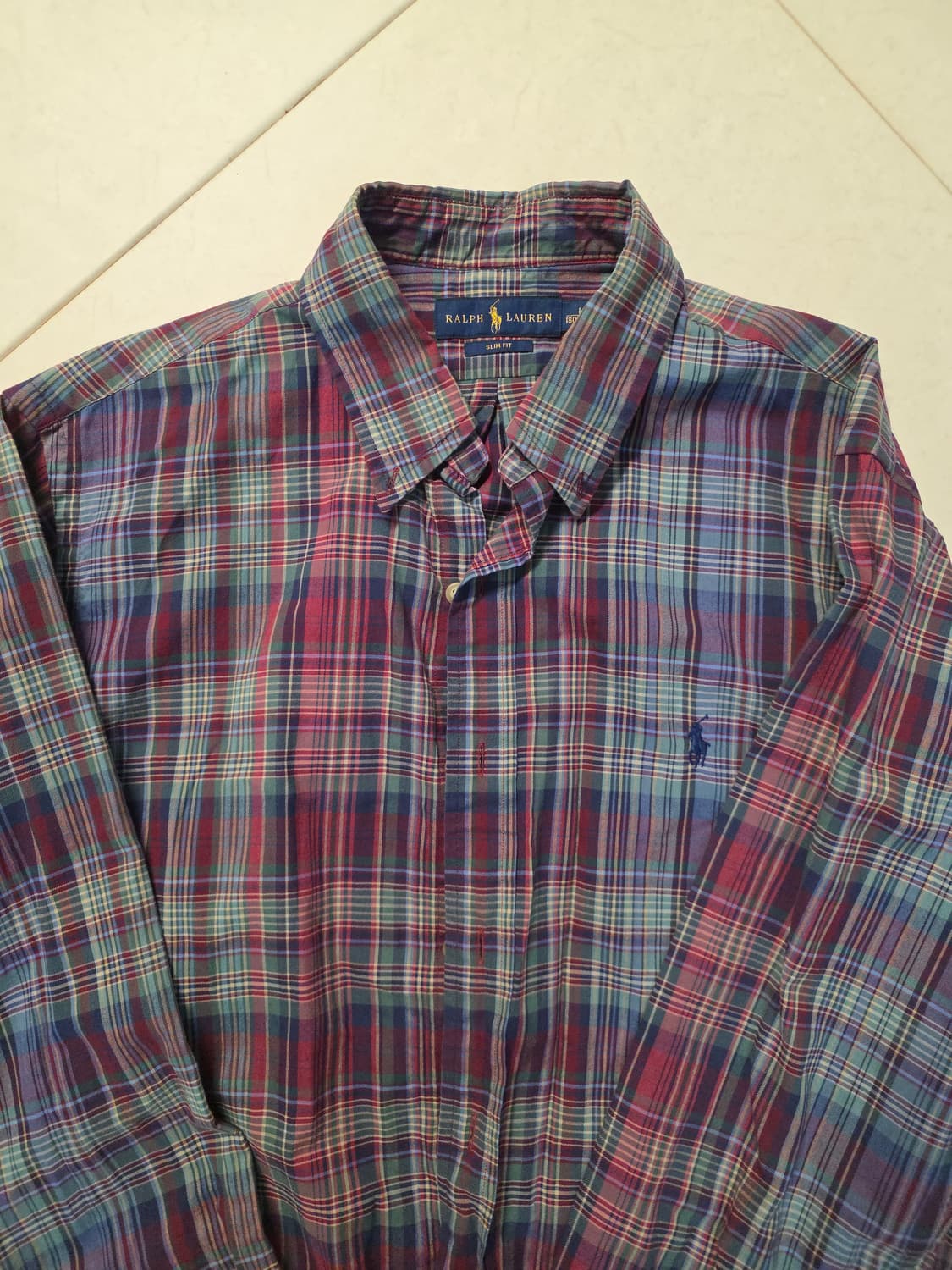 폴로 슬림핏 체크셔츠 L 상품이미지2