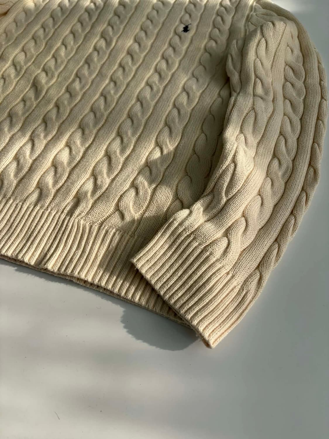 [XL] 폴로 랄프로렌 QR 아이보리 케이블 니트 스웨터 상품이미지7