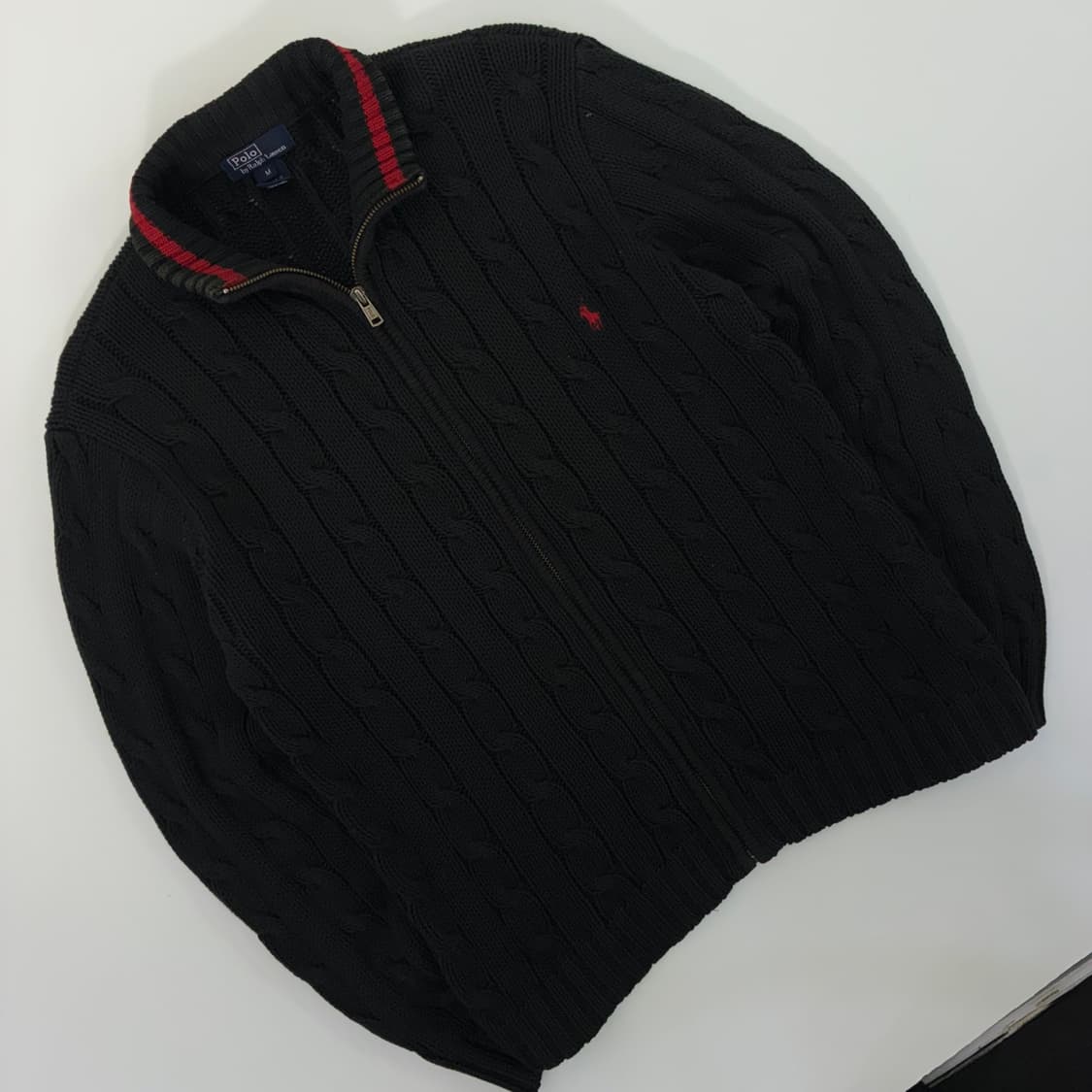 Polo  폴로 랄프로렌 자수 케이블 니트 집업 상품이미지2