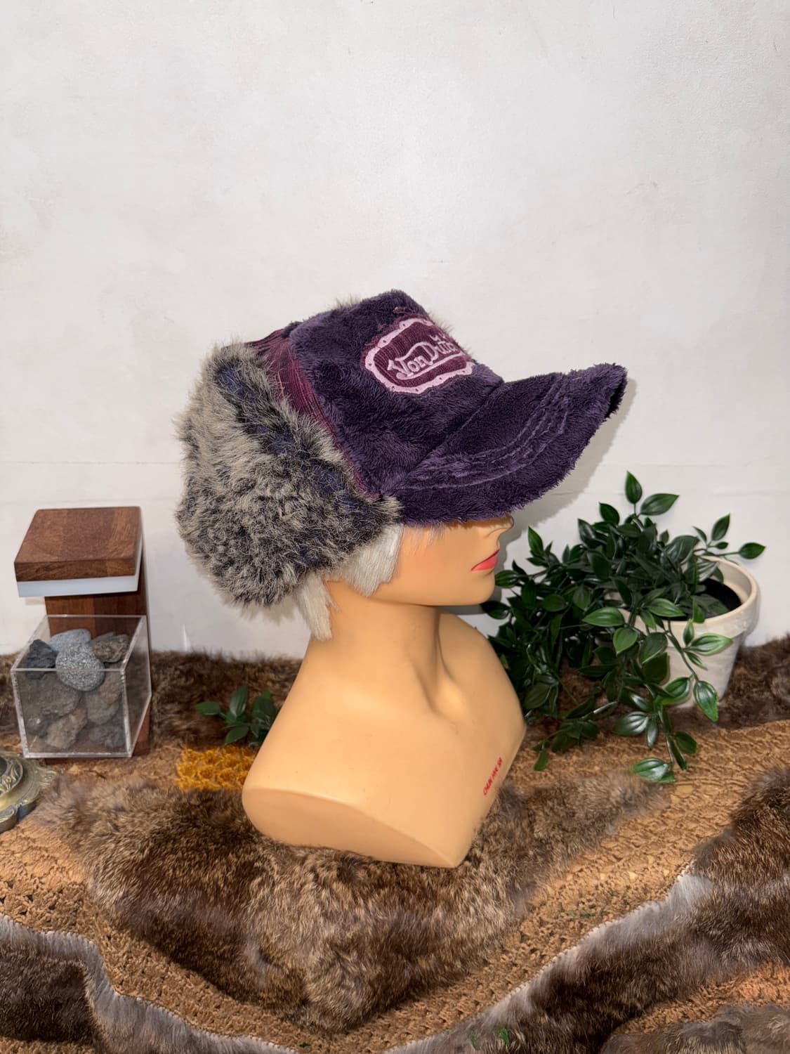 VonDutch purple fur corduroy trapper hat 상품이미지5