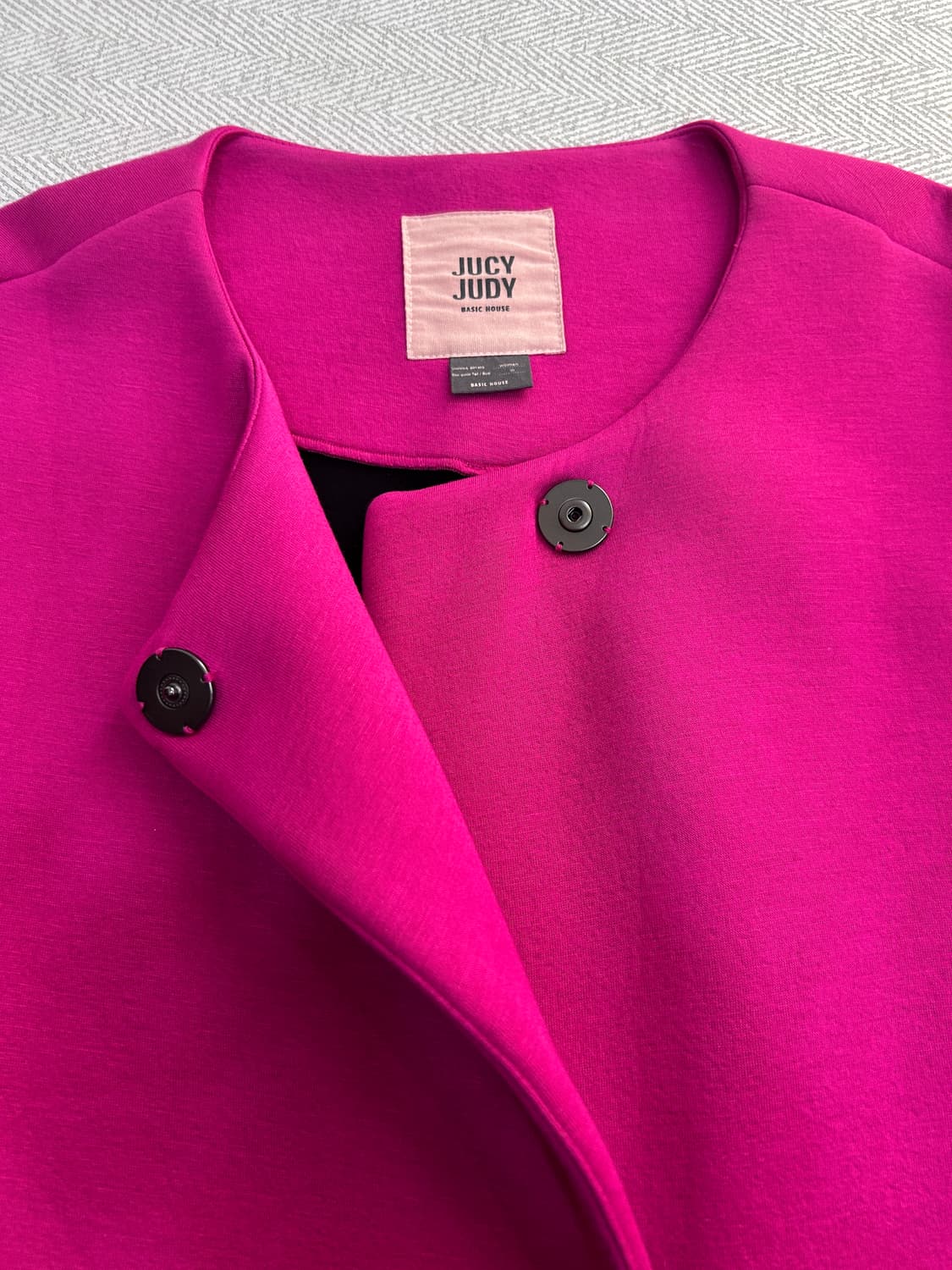 [90] 쥬시쥬디 투버튼 핑크레드 반코트 자켓 여성 90사이즈 상품이미지6