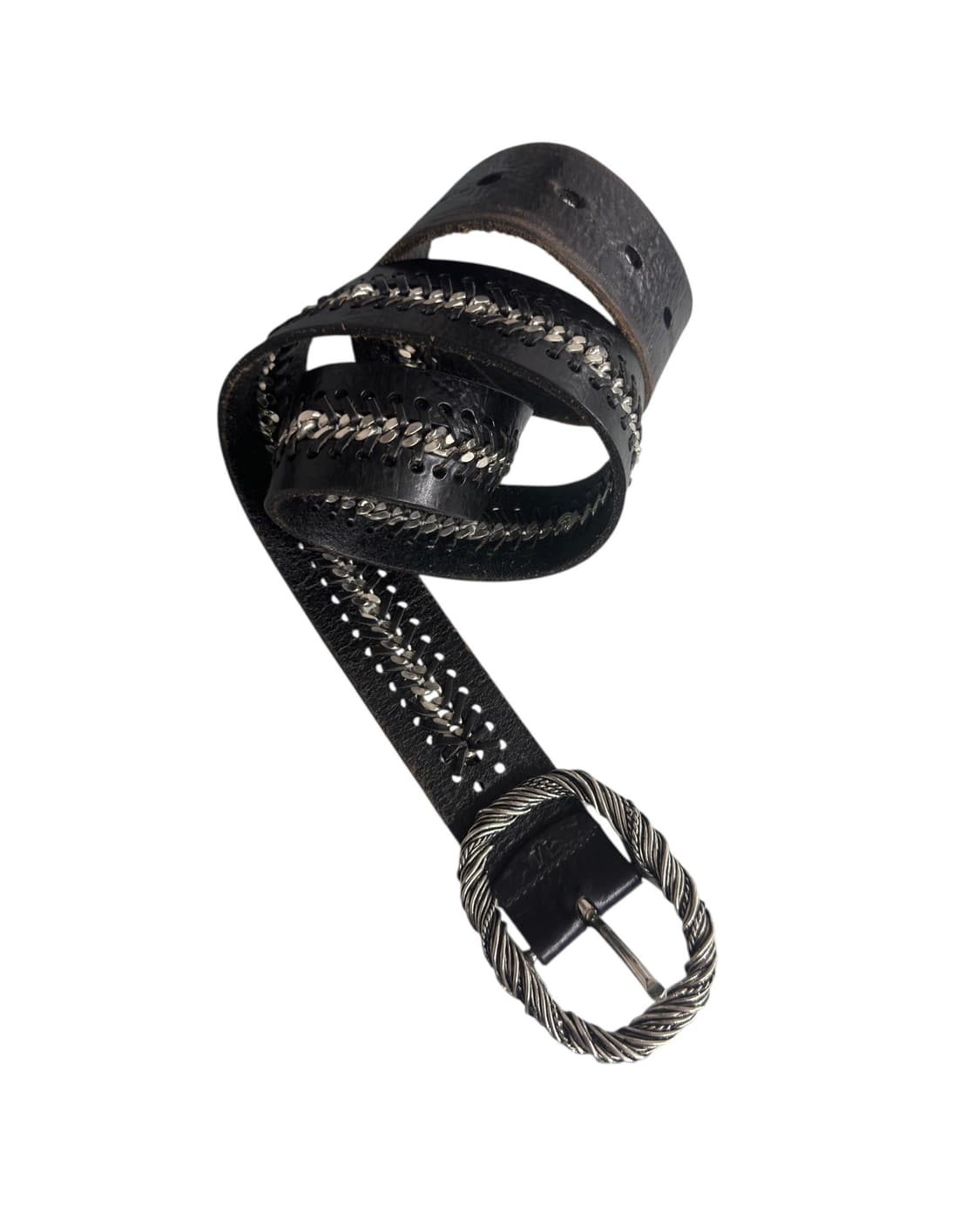 토네이도 마트 트위스트 체인 레더 벨트 상품이미지2