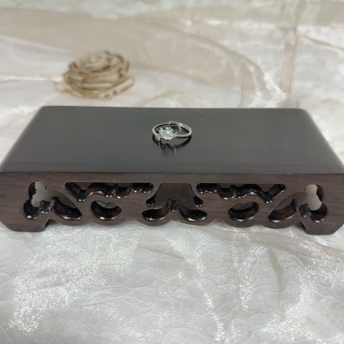 빈티지 천연 오팔 십자가 오픈 반지 상품이미지1