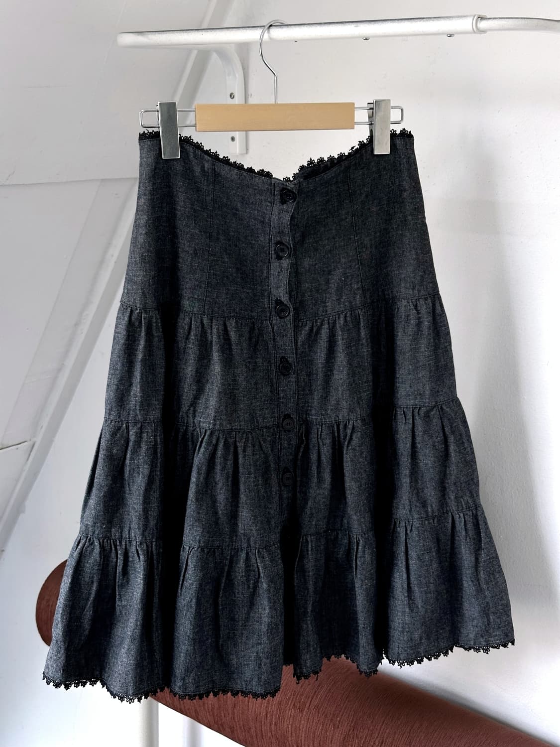 Cotton indigo shirred design 2way skirt 상품이미지8