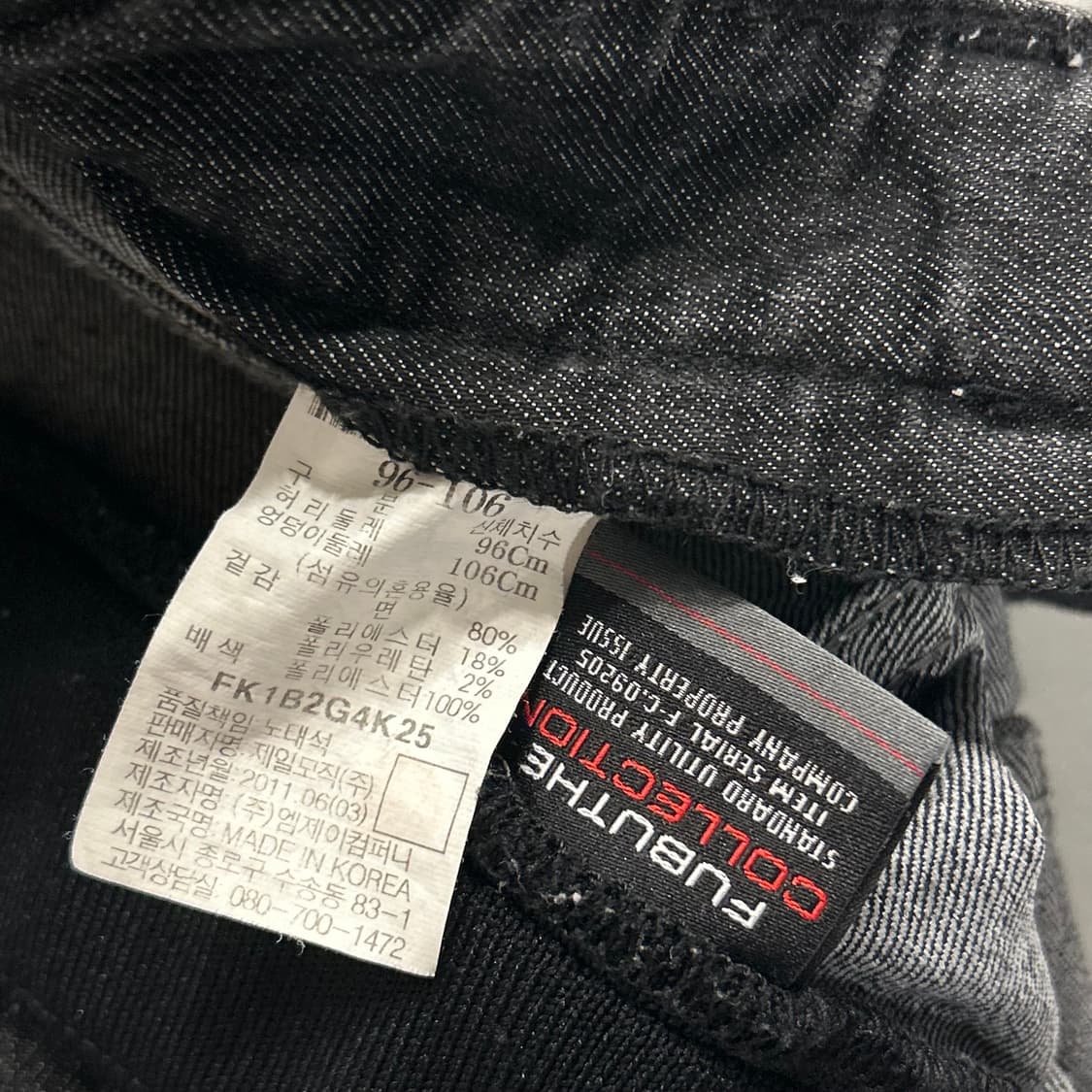 FUBU 후부 7부 빈티지 블랙 데님 반바지 B89 상품이미지9