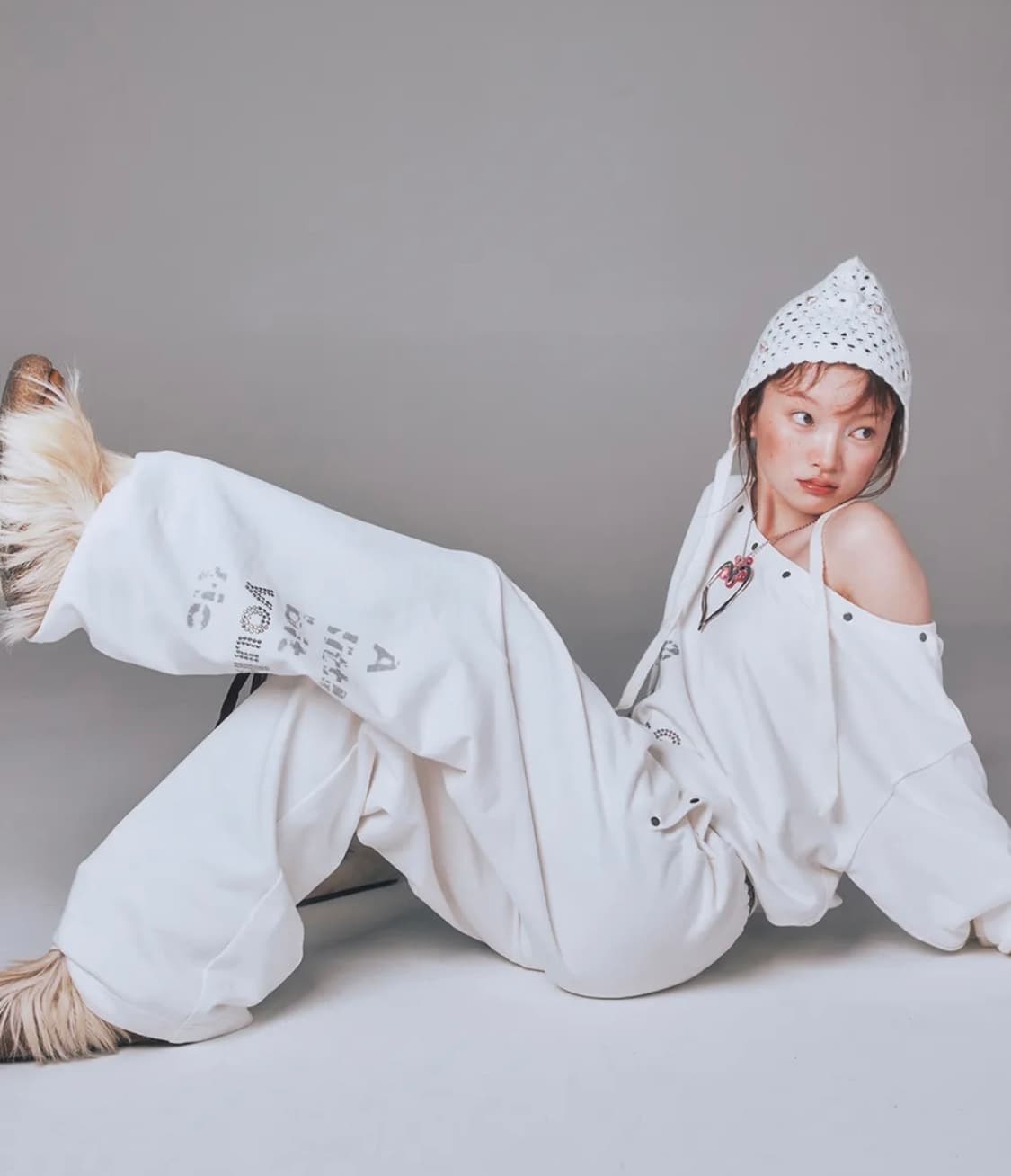 유희 Youhee 스웻팬츠 화이트 상품이미지1