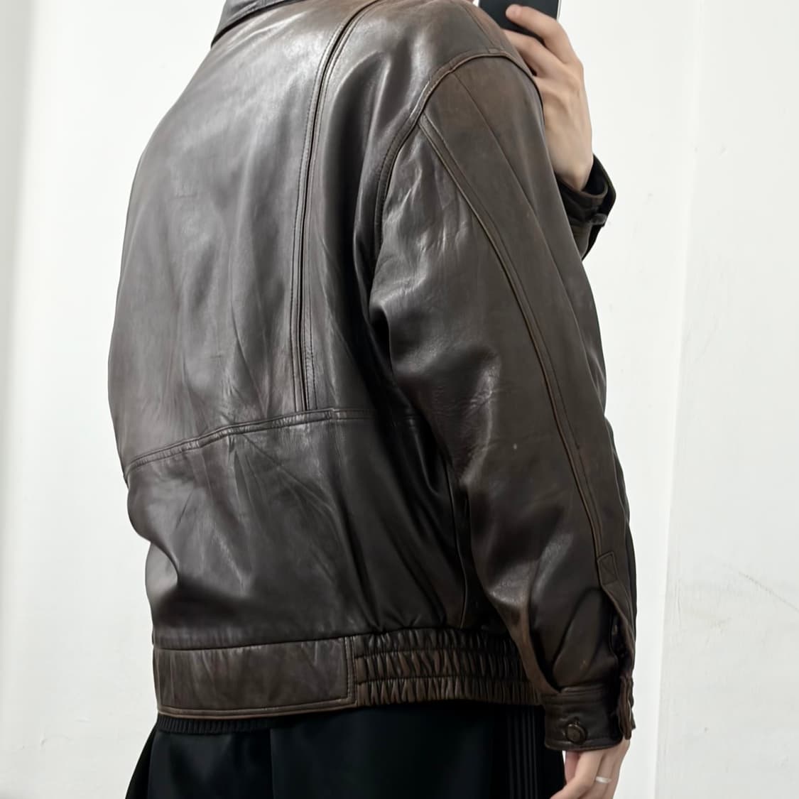 입생로랑 산양가죽 봄버 자켓 상품이미지3