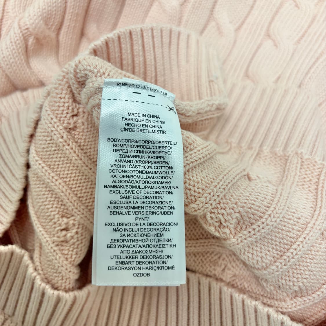 로렌 랄프로렌 핑크 케이블 니트 상품이미지6