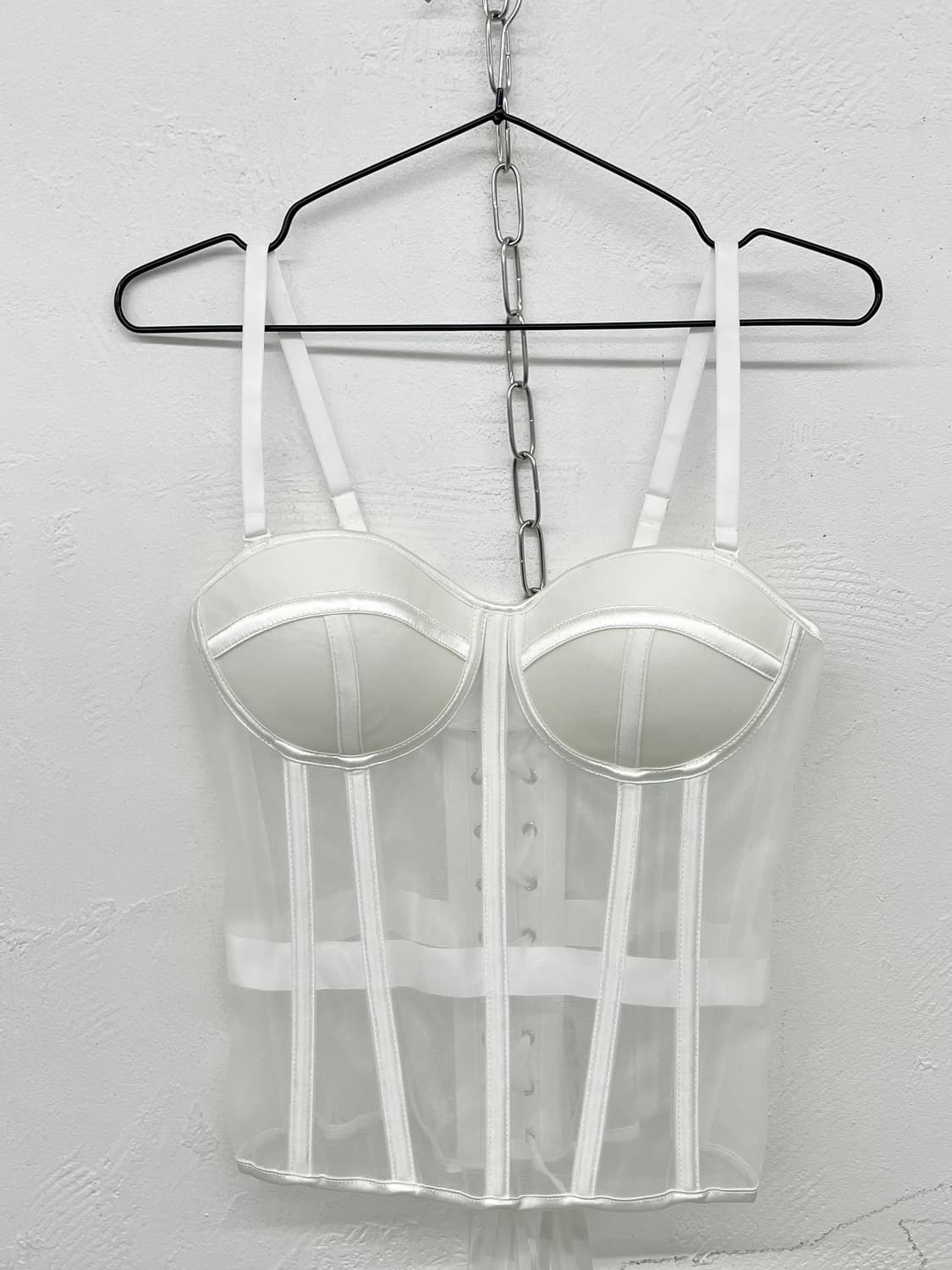 화이트 본디지 메쉬 코르셋 상품이미지5