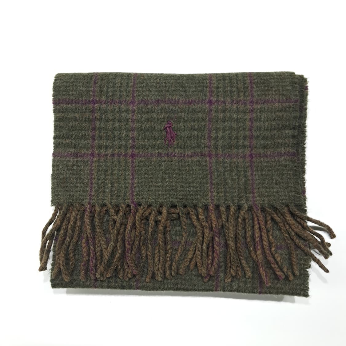 MX627 폴로 90s 이태리판 글렌체크 헤링본 양면 머플러 목도리 상품이미지7