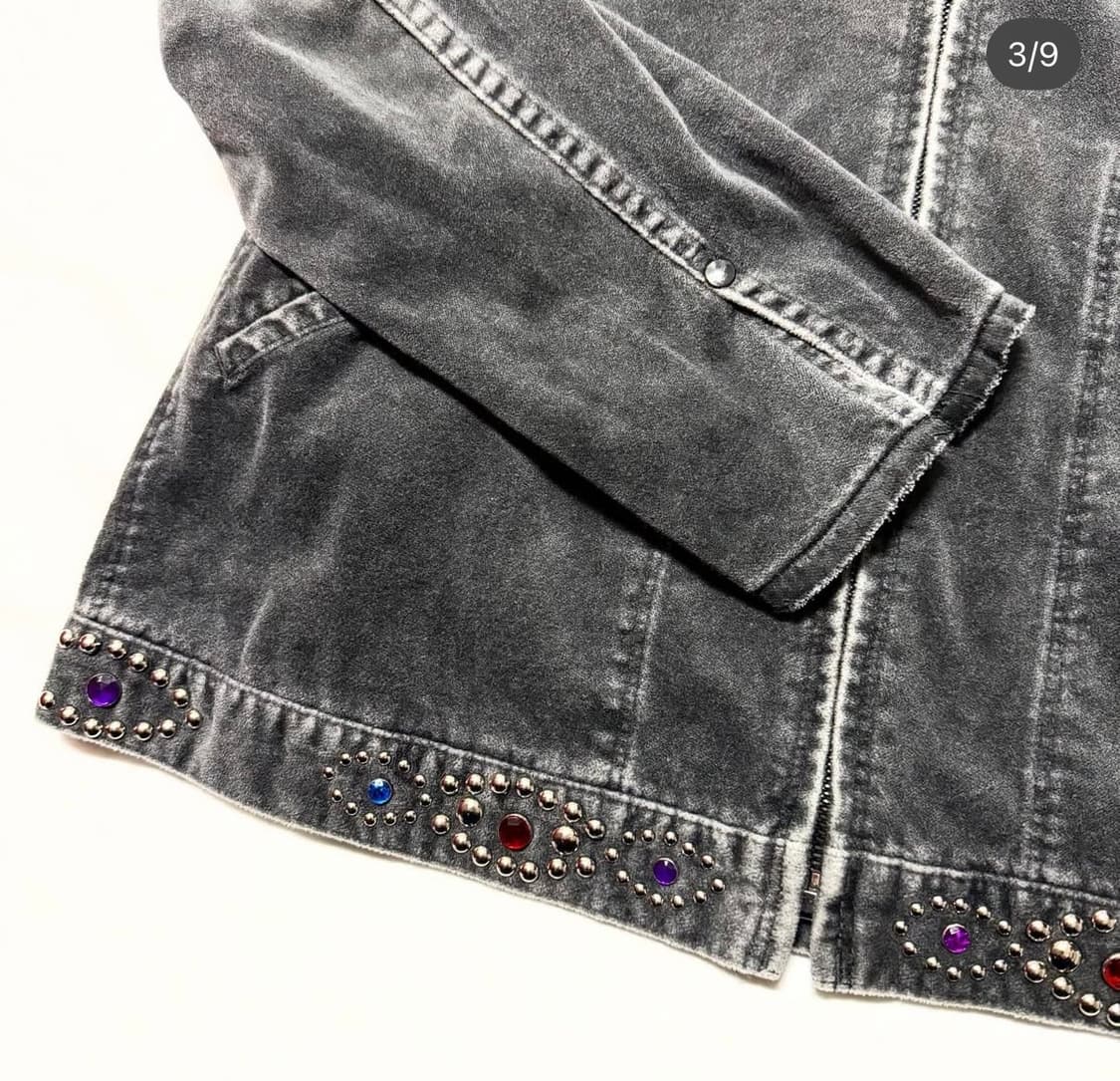 넘버나인 - 03AW 젬스톤 스터드 벨루어 자켓 상품이미지3