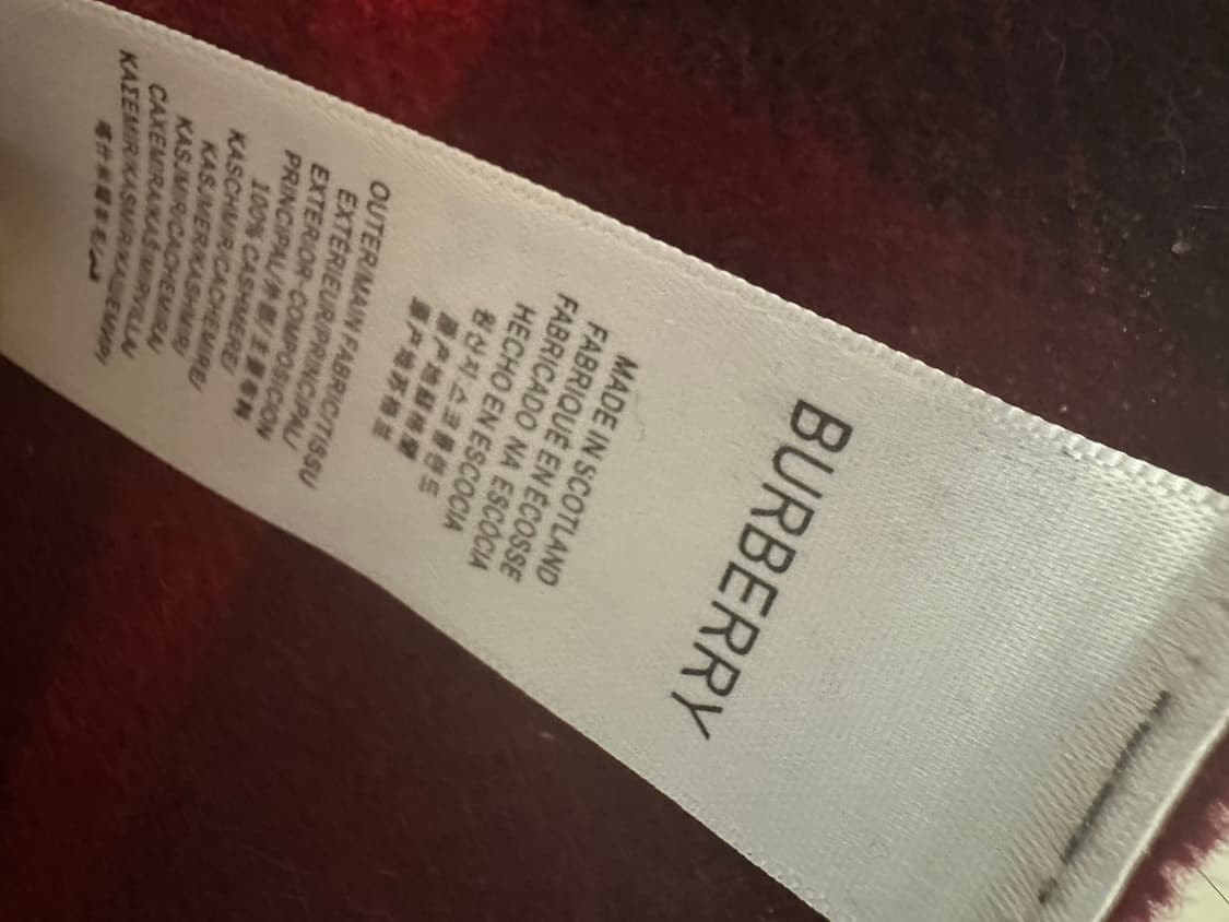 버버리 체크 캐시미어머플러 와인색 남여공용 상품이미지7