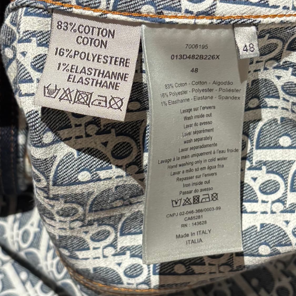 48/디올 오블리크 데님 청자켓 상품이미지3