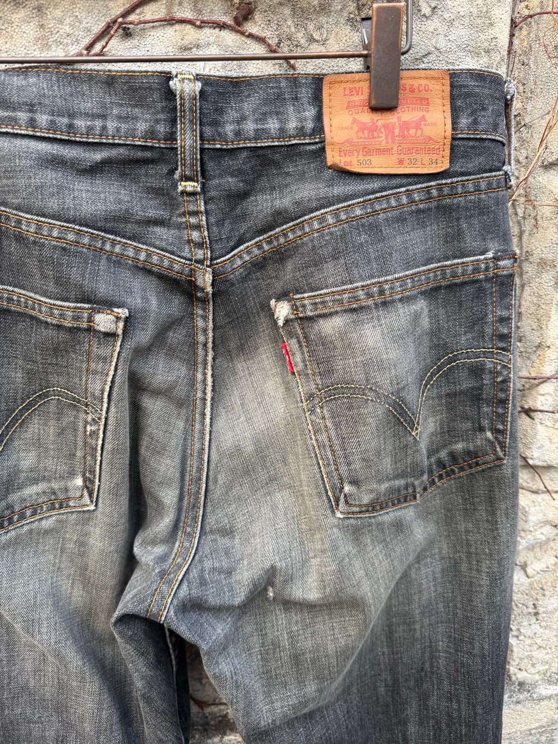 00s 리바이스 빈티지 503 블랙진 블랙 워싱 데님 팬츠 상품이미지8