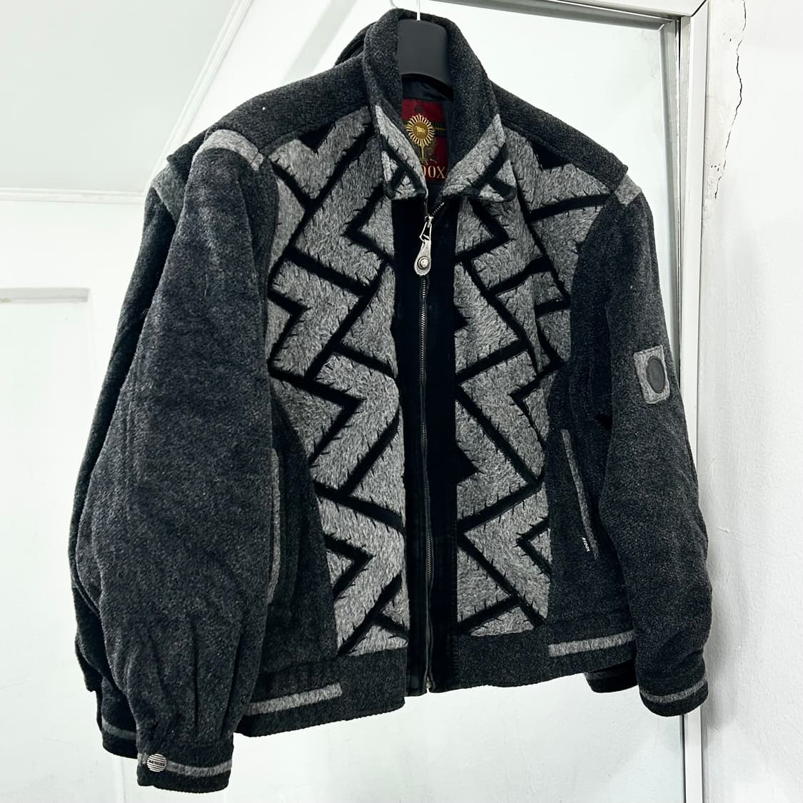 Redox 패턴 모직 봄버 자켓 상품이미지1