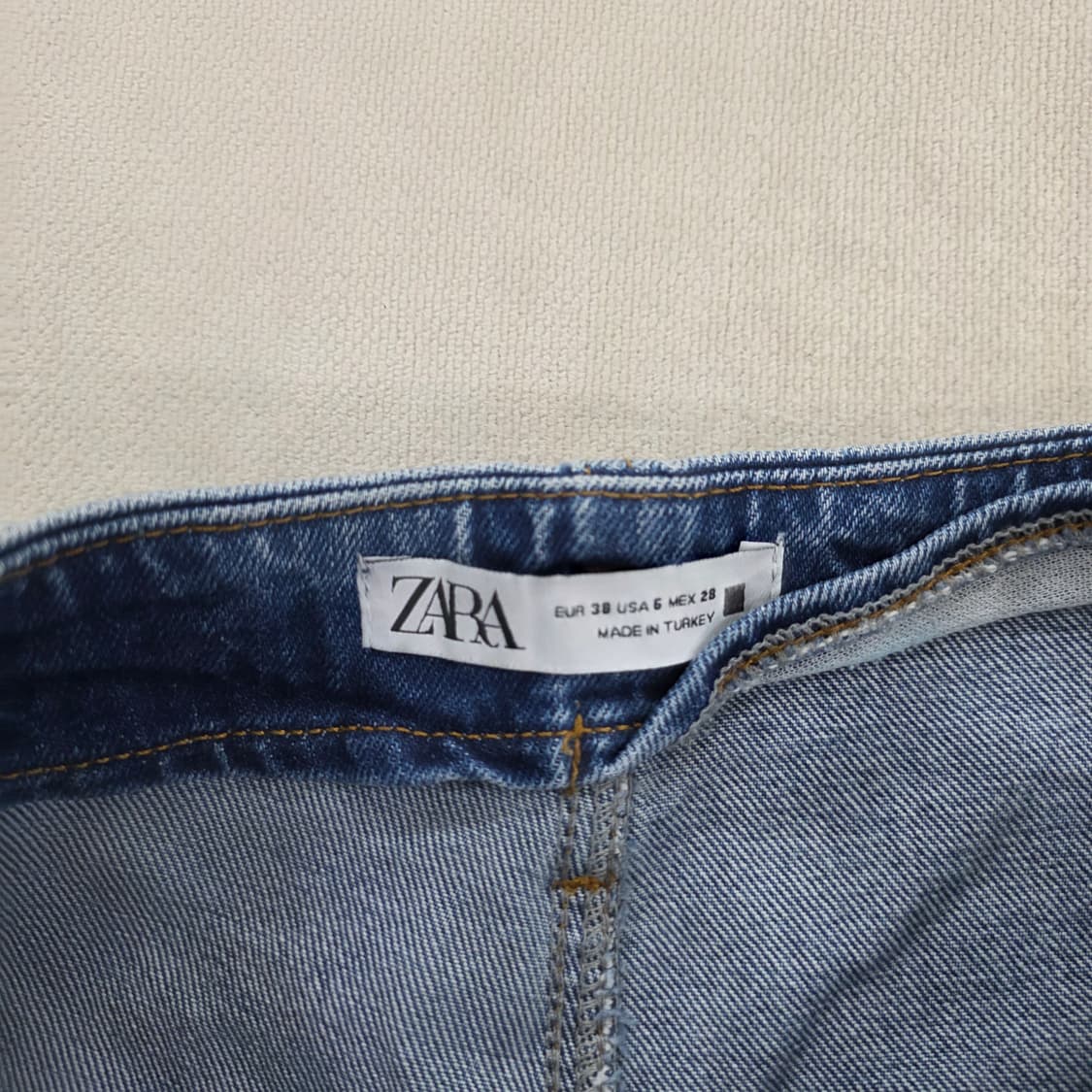 28 자라 와이드 핀턱 데님 중청 팬츠 0225J 상품이미지4