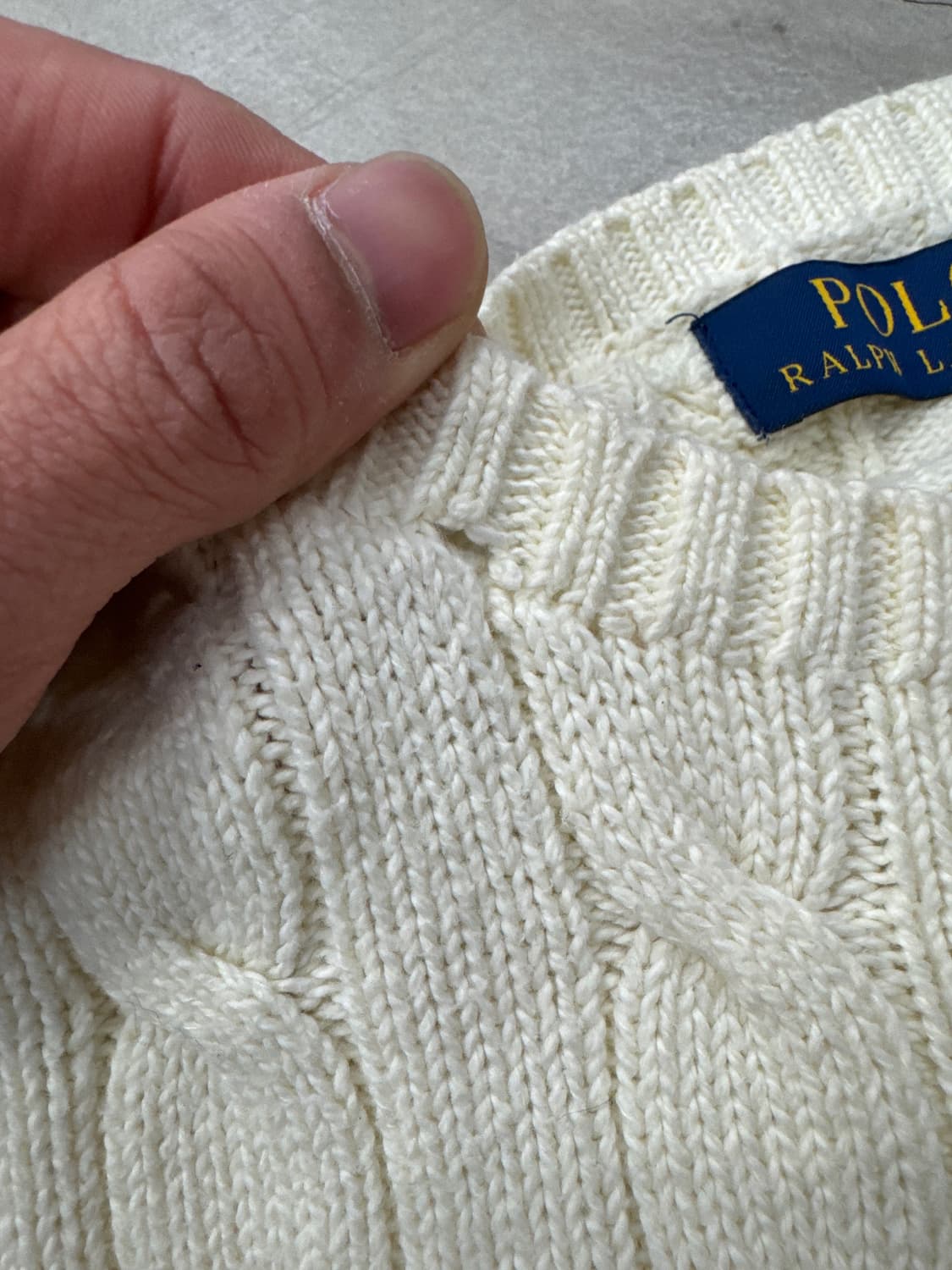 폴로 케이블 니트 화이트 M 상품이미지4
