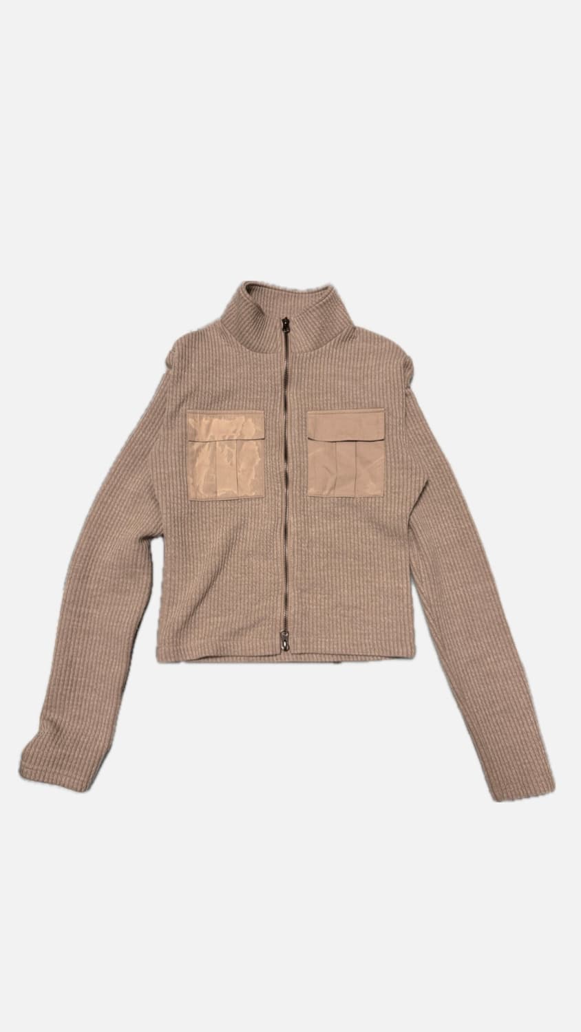 브라운 투웨이 니트 집업 자켓 상품이미지1