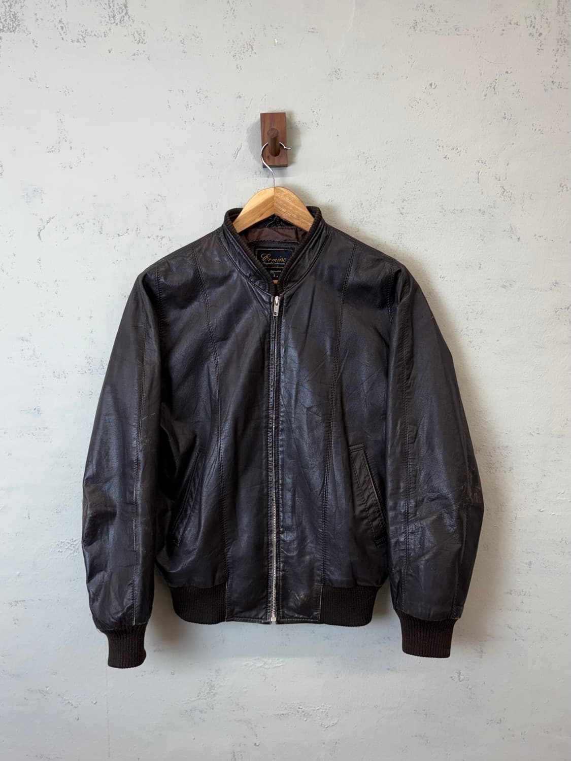 JPN 빈티지 레더 블루종 자켓 브라운 상품이미지1