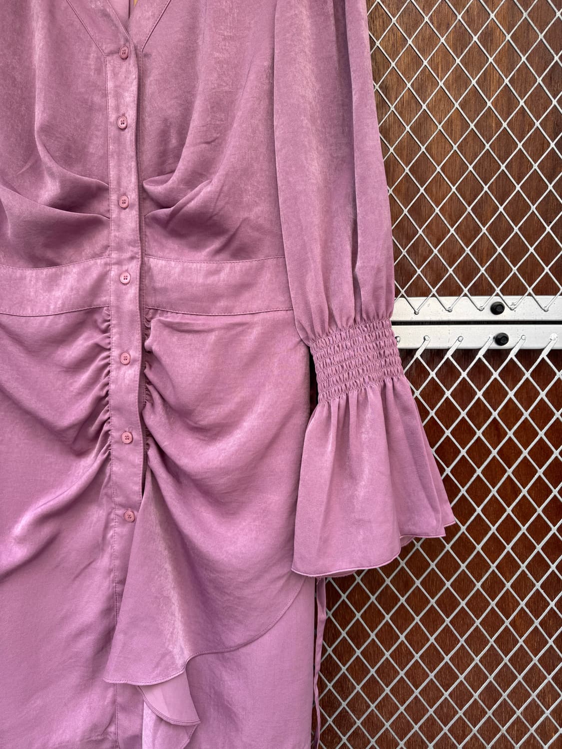 쥴리앤칼라 퍼플 펄 셔링 핀턱 원피스 F 상품이미지9