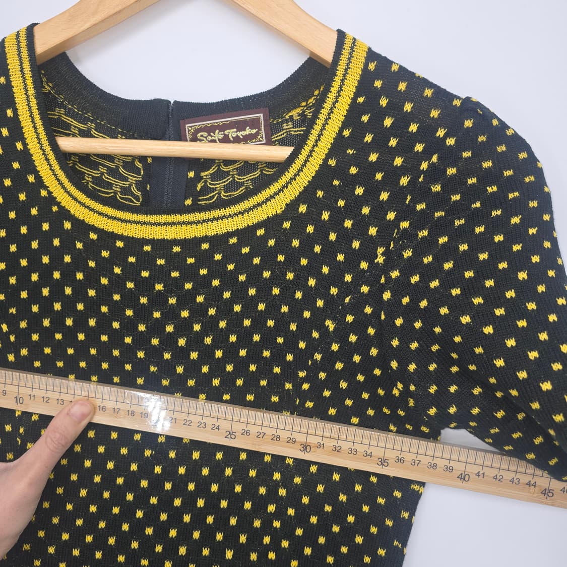 블랙 땡땡이 롱 원피스 옐로우 포인트 상품이미지4