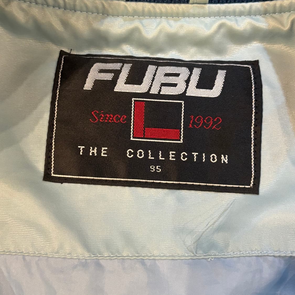 후부 백로고 올드스쿨 바시티 자켓 배색 야구잠바 하늘색 상품이미지5