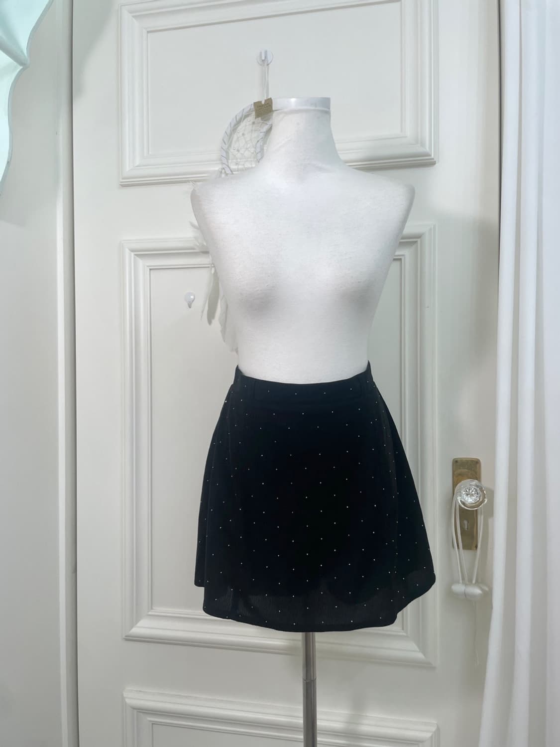 black cubic point mini skirt 상품이미지1