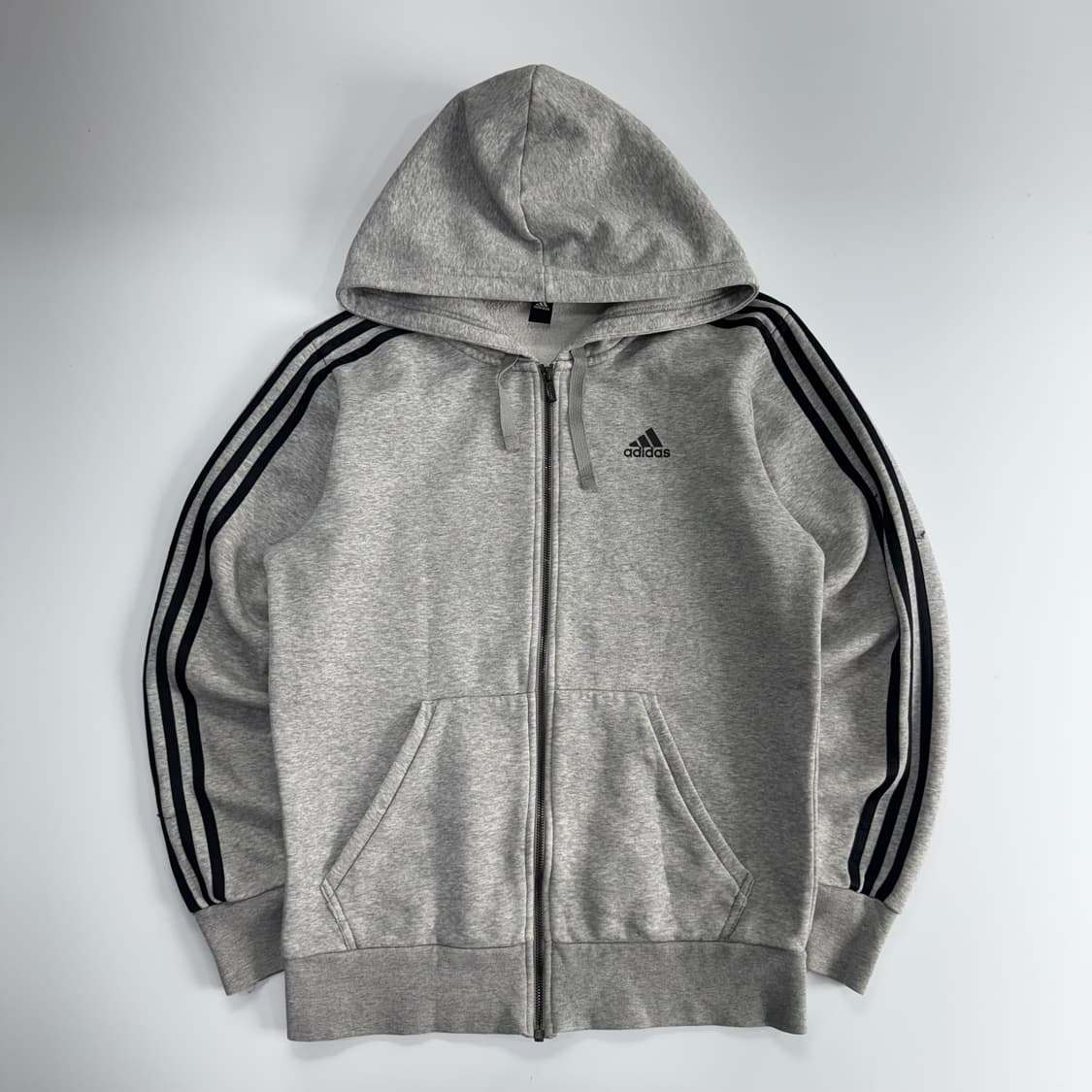 Adidas 아디다스 블랙 트랙탑 그레이 후드집업 상품이미지3