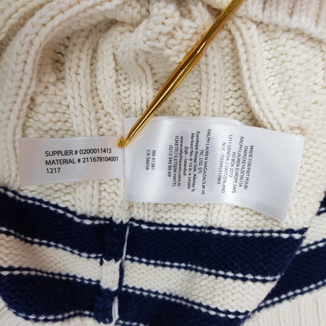 폴로 랄프로렌  케이블 브이넥 니트 S사이즈 상품이미지9