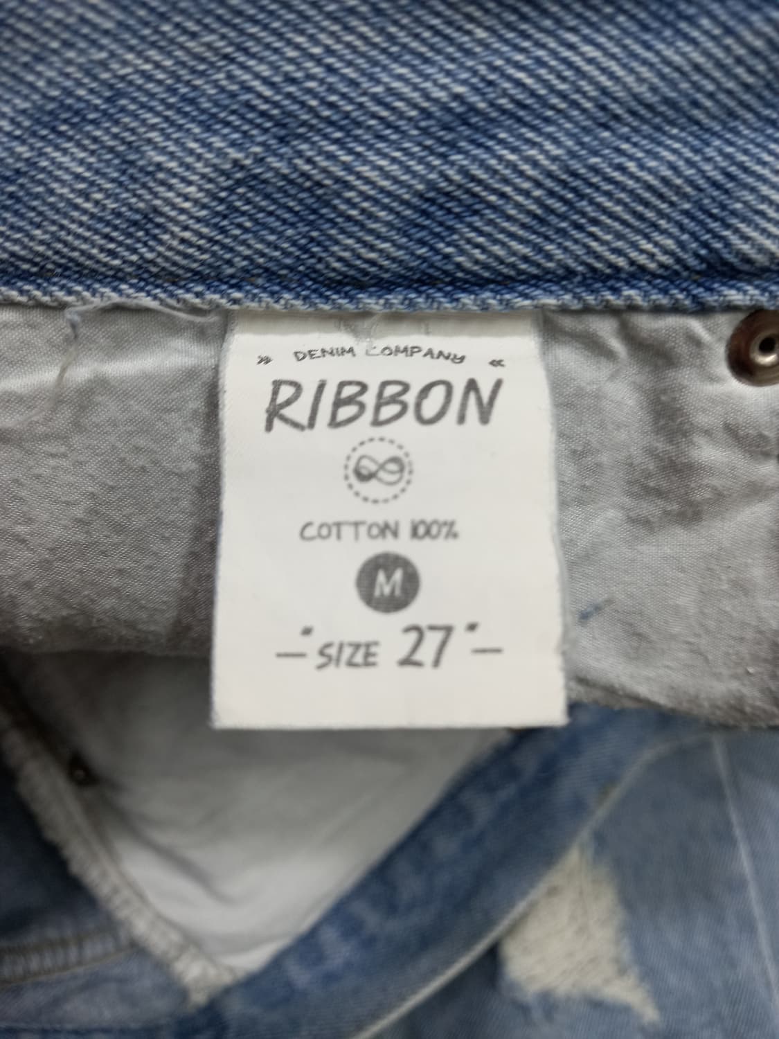 28 RIBBON Kor 데미지워싱 슬림일자 연청 28-918 상품이미지7