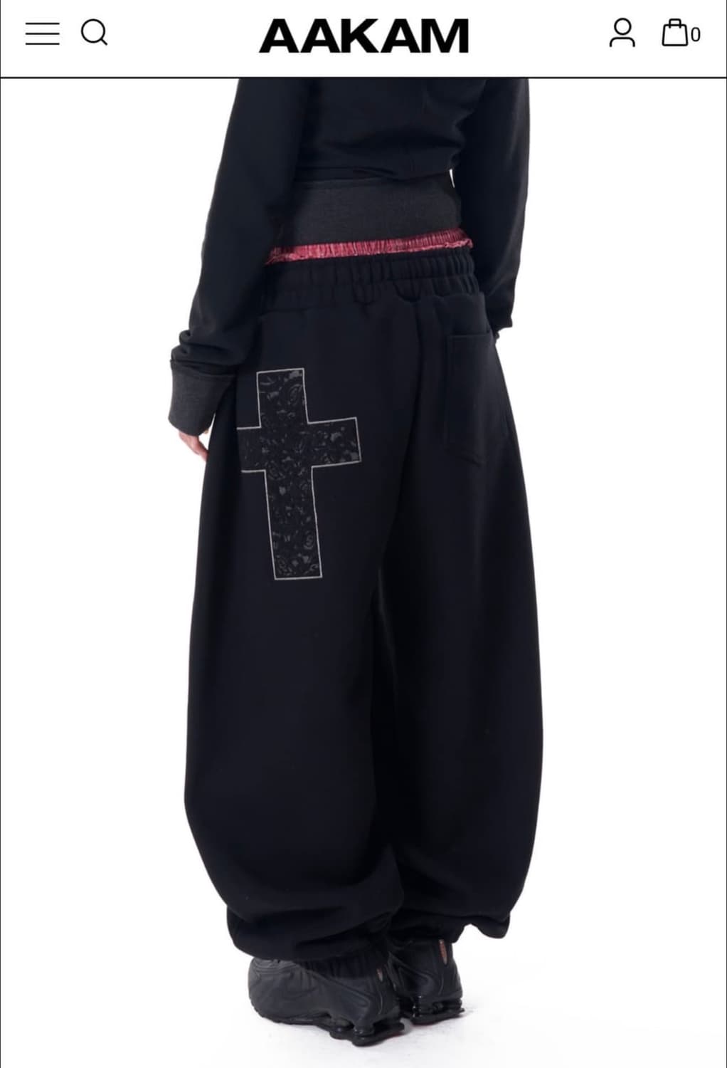 아캄 Laced CROS2 Patch Sweatpants (Black) 상품이미지1