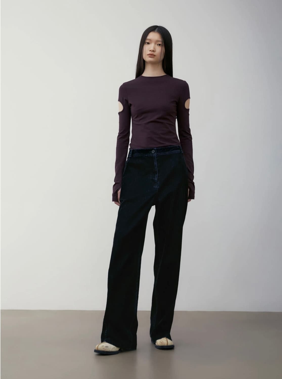 로우클래식 긴팔 티셔츠 퍼플  상품이미지4