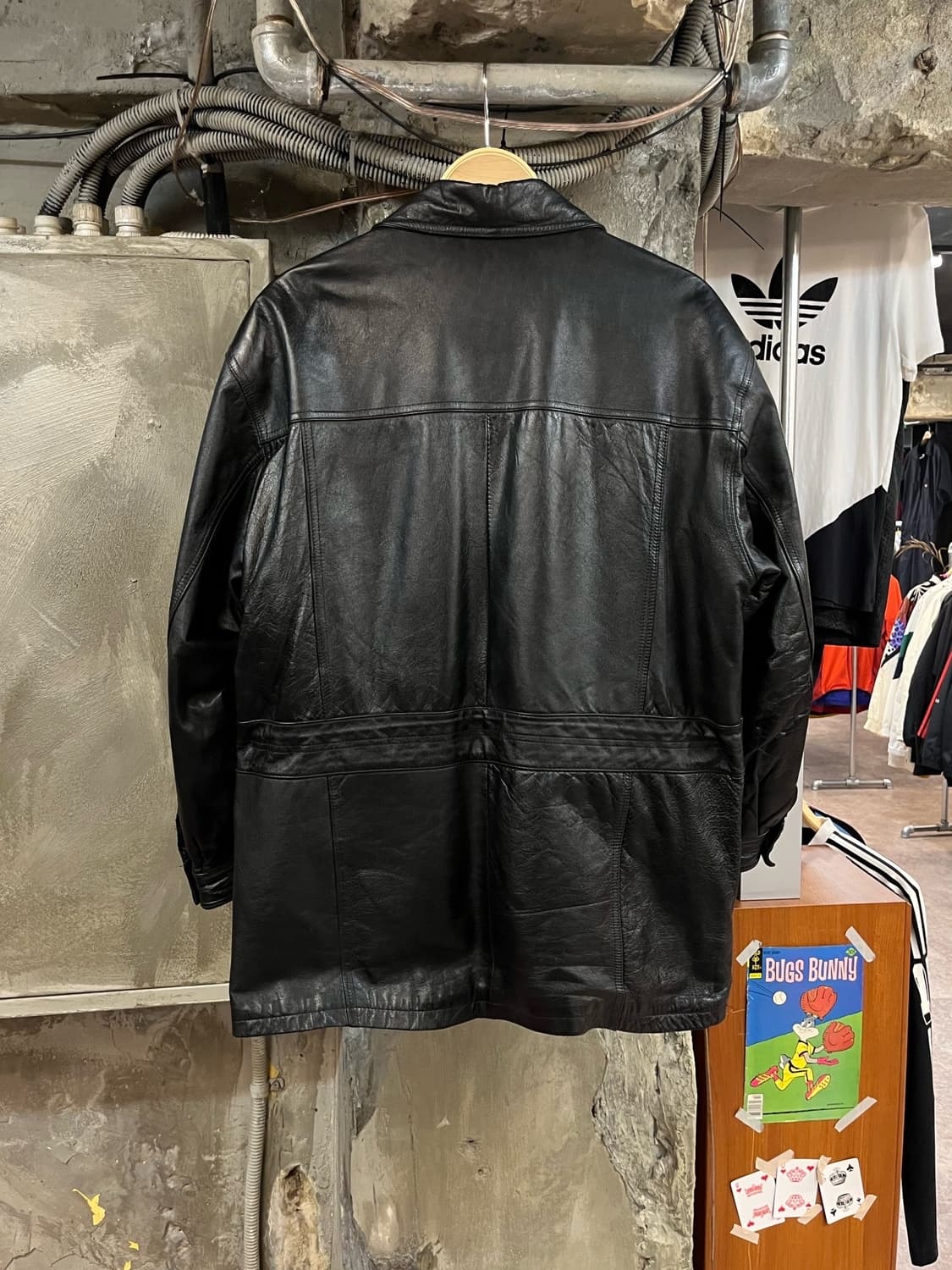 빈티지 오스카나 버튼 레더 자켓 블랙 100 #csz2143 상품이미지2