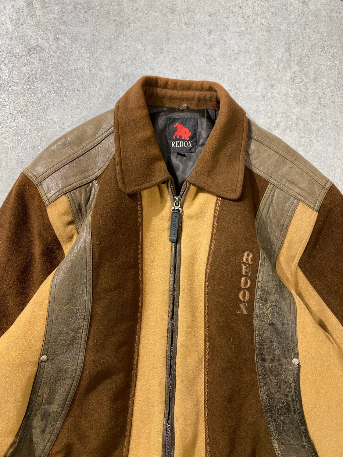 [105] 90s REDOX 레드옥스 브라운 울 레더 블루종 자켓 상품이미지2