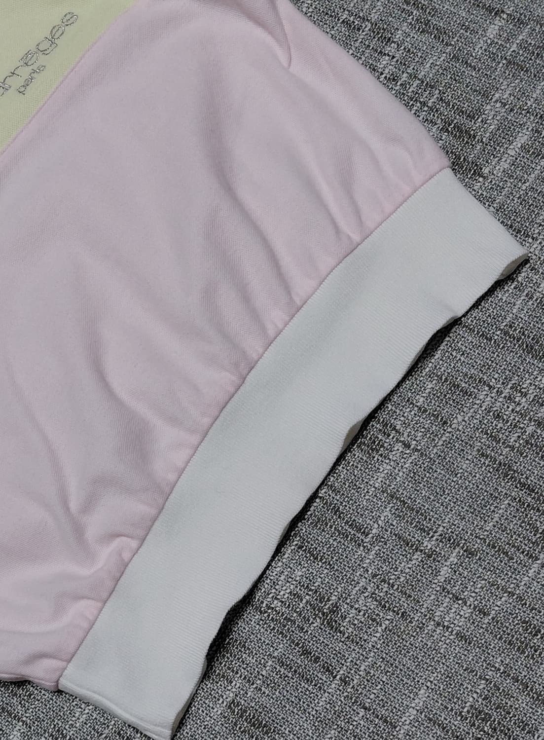 [S] Courreges 꾸레쥬 파스텔 배색 크롭 반팔 폴로 셔츠 상품이미지5