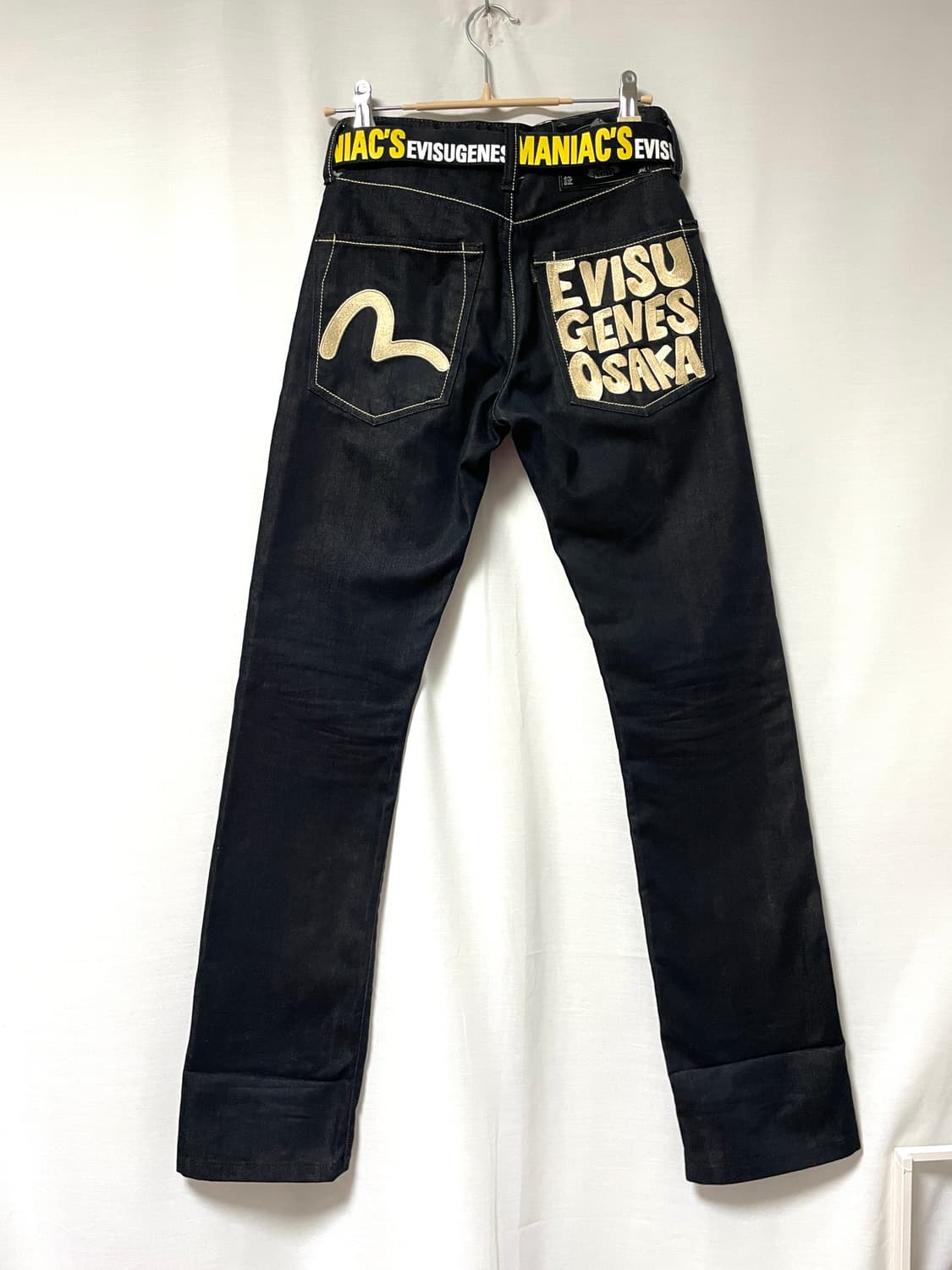 Evisu 에비수 오사카 여성 슬림핏 생지 흑청 데님팬츠 26 상품이미지1