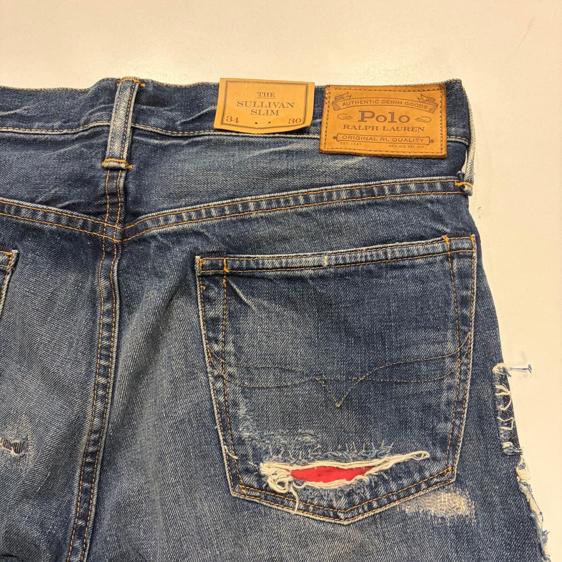 [34x30] 폴로 랄프로렌 패치워크 데미지 디스 데님 팬츠 B901 상품이미지8
