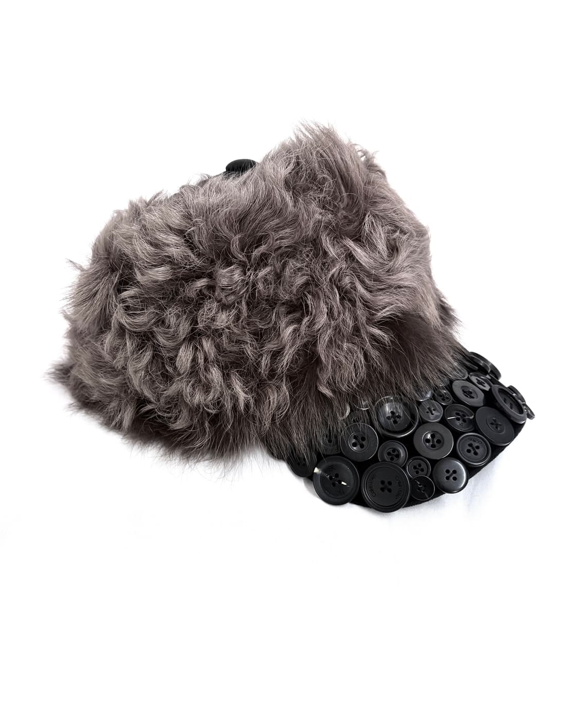 Custom🐾)greyish-brown fur button cap 상품이미지3