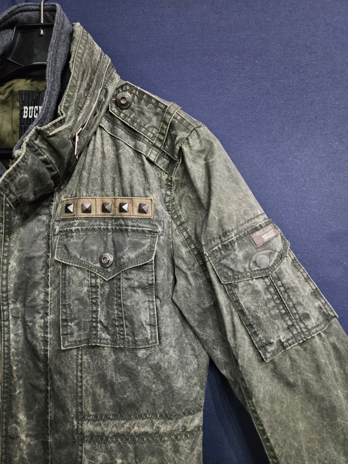 버커루 카키 남성 슬림핏 100 빈티지 야상자켓  상품이미지4