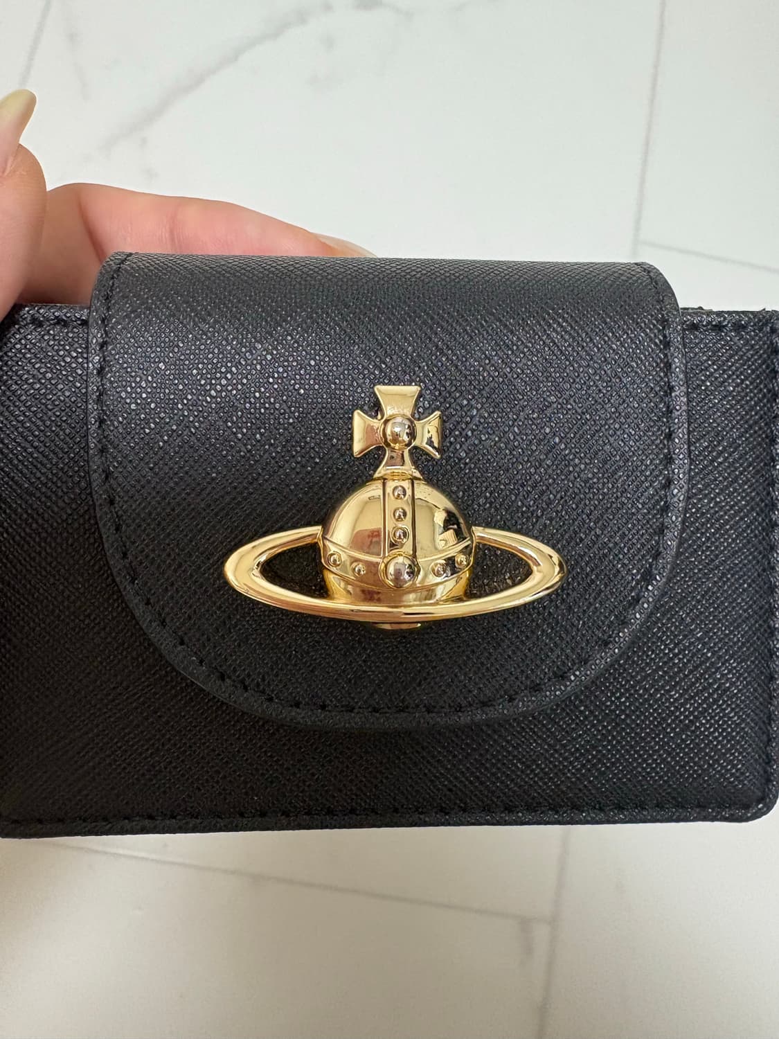 비비안 웨스트우드 사피아노 컴팩트 카드 홀더 블랙 지갑 상품이미지3