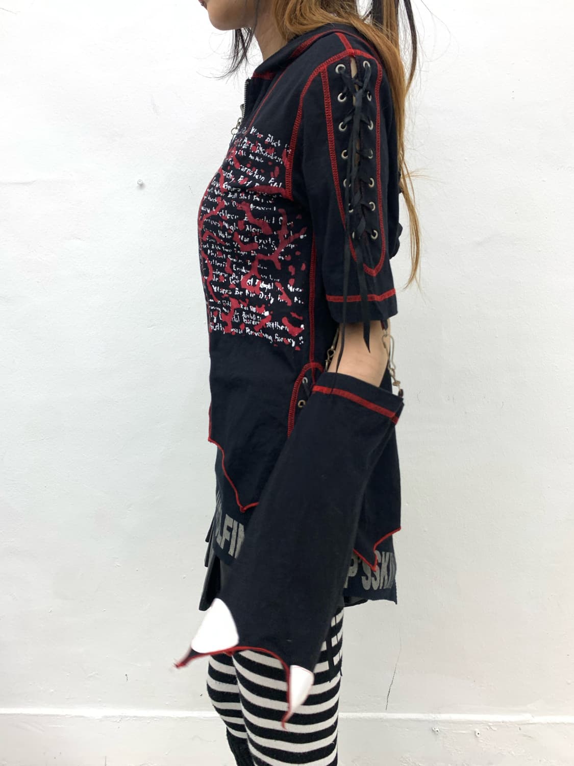 Crucifix cat punk chainsaw hoodie  상품이미지7