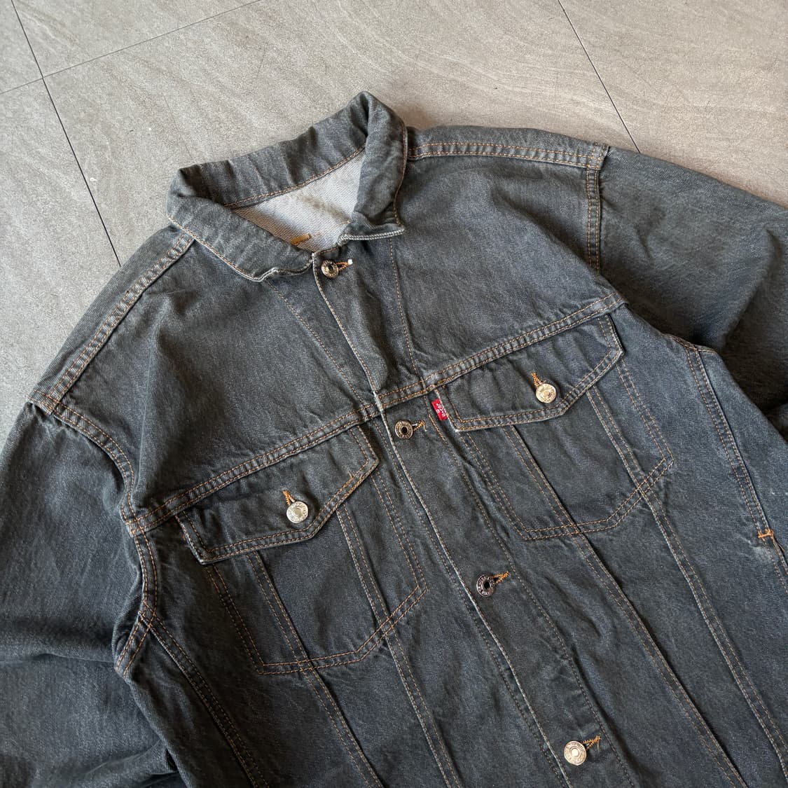 리바이스 정품 흑청 데님 자켓 상품이미지2