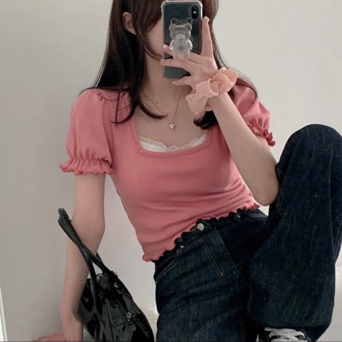 프릴 퍼프 반팔 티셔츠 상품이미지3