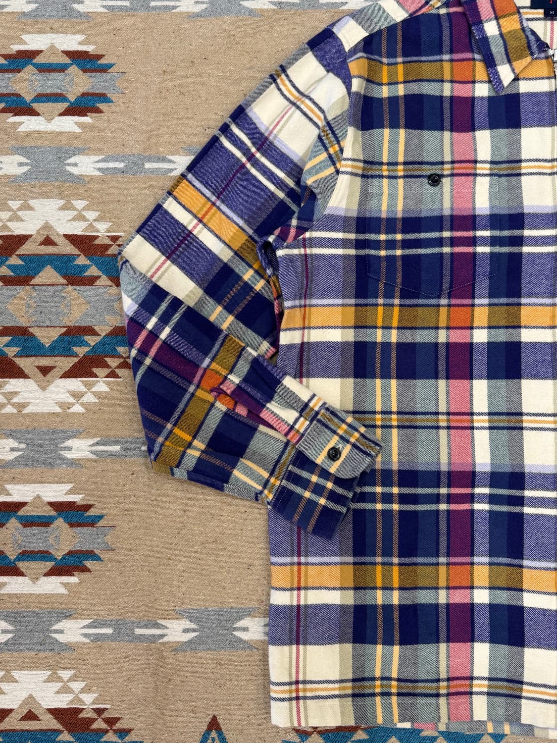 [M][100] 노아 플란넬 집업 체크 셔츠 상품이미지3